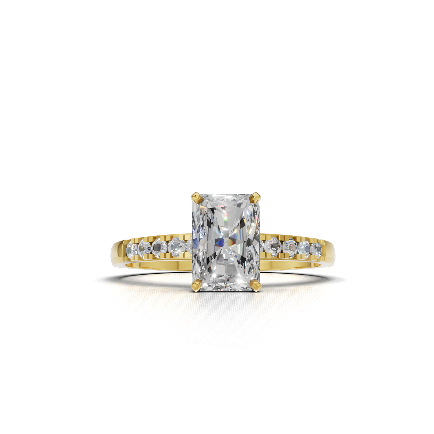 Radiant Lab Grown Diamond Side Stone Ring