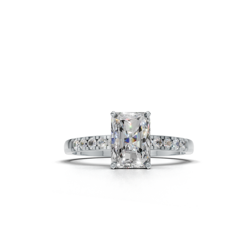 Radiant Lab Grown Diamond Side Stone Ring