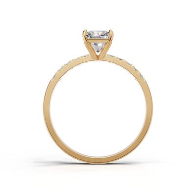 Ring Radiant Side Dia K14 Yellow Gold 1ct