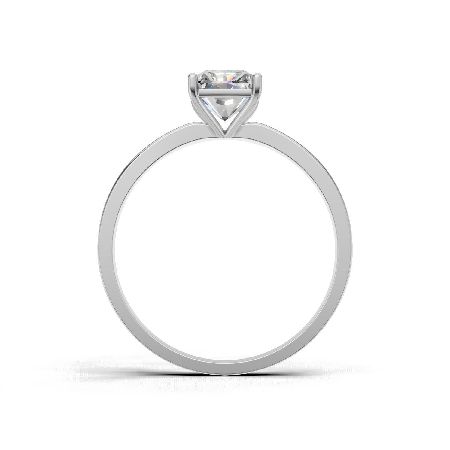 Ring Radiant Solitaire 18k White Gold 1ct