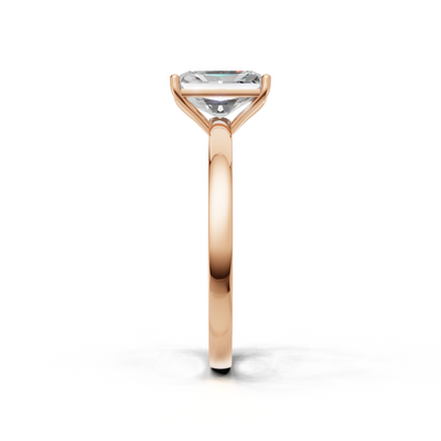 Ring Radiant Solitaire K18 Pink Gold 1ct