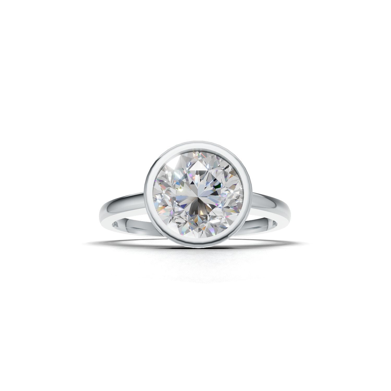 Round Lab Grown Diamond Bezel Ring