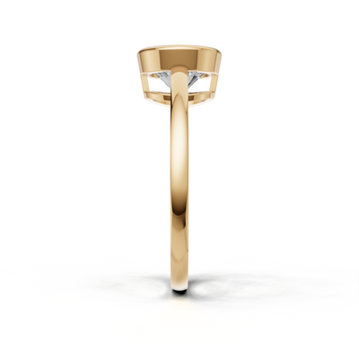 Ring Round Bezel K14 Yellow Gold 1ct