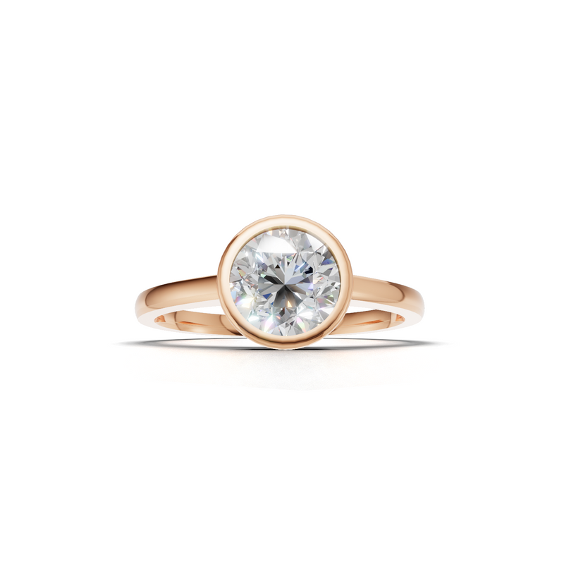 Round Lab Grown Diamond Bezel Ring