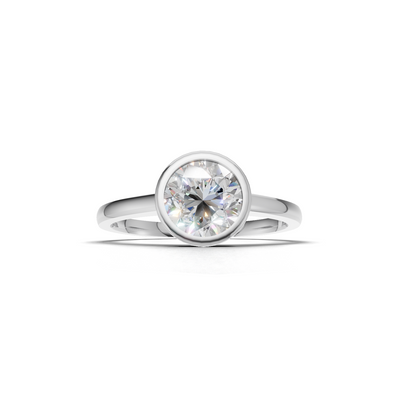 Round Lab Grown Diamond Bezel Ring