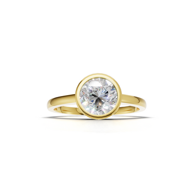 Round Lab Grown Diamond Bezel Ring