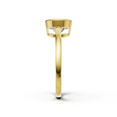 Ring Round Bezel 18k Yellow Gold 1ct