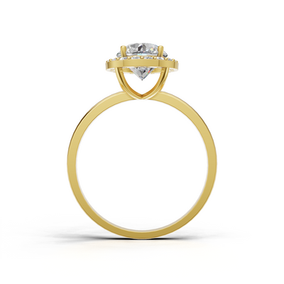 Round Lab Grown Diamond Halo Ring
