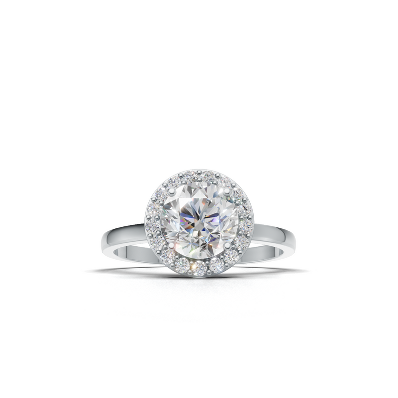 Round Lab Grown Diamond Halo Ring