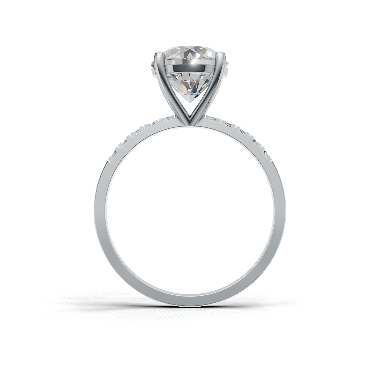 Ring Round Side Dia K14 White Gold 1ct