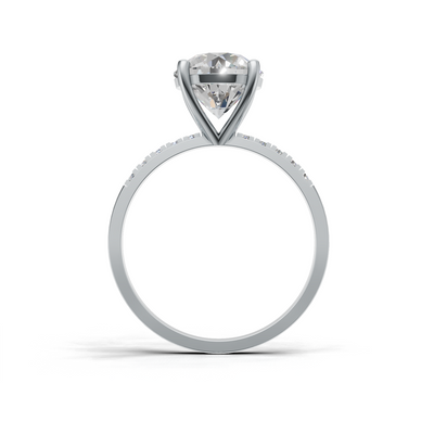 Ring Round Side Dia K14 White Gold 1ct