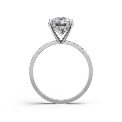 Round Lab Grown Diamond Side Stone Ring