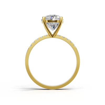 Ring Round Side Dia 18k Yellow Gold 1ct