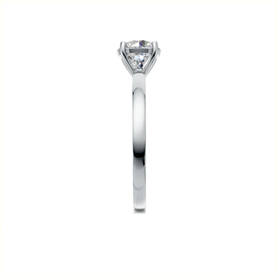 Ring Round Solitaire K14 White Gold 1ct