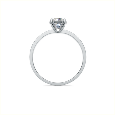 Ring Round Solitaire K14 White Gold 1ct