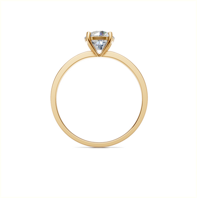 Ring Round Solitaire K14 Yellow Gold 1ct