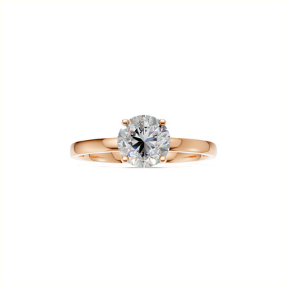 Ring Round Solitaire K18 Pink Gold 1ct