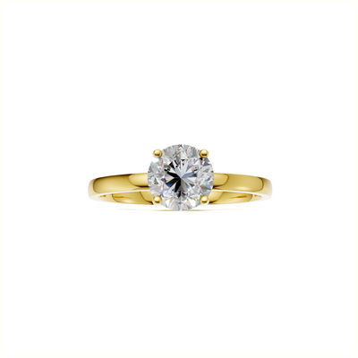 Ring Round Solitaire 18k Yellow Gold 1ct