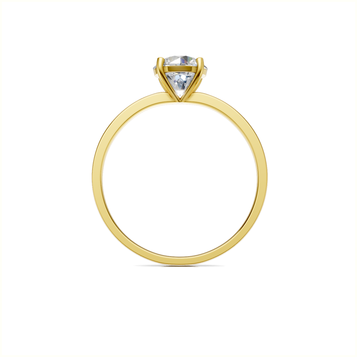 Ring Round Solitaire 18k Yellow Gold 1ct