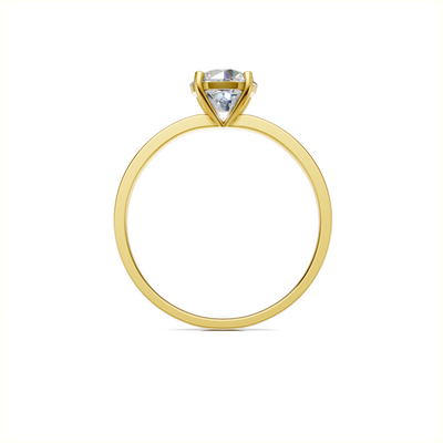 Ring Round Solitaire 18k Yellow Gold 1ct