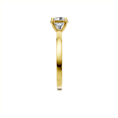 Ring Round Solitaire 18k Yellow Gold 1ct