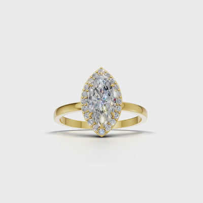 Ring Marquise Halo 18k Yellow Gold 1ct :: RING MARQUISE HALO 18K Yellow Gold 1ct 4.mp4