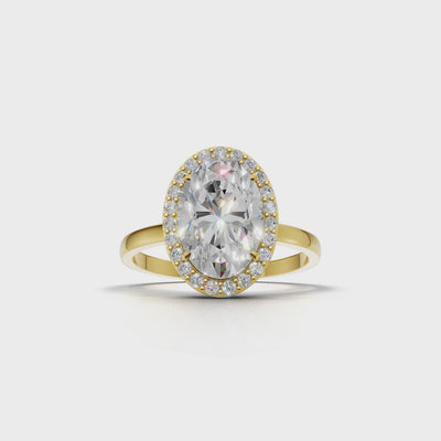 Ring Oval Halo 18k Yellow Gold 1ct :: RING OVAL HALO 18K Yellow Gold 1ct 4.mp4