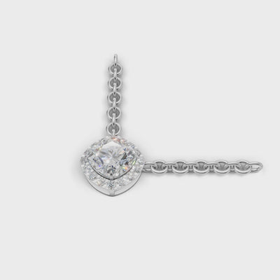Pendant Cushion Halo 18k White Gold 1ct :: PENDANT CUSHION HALO K18 White Gold 1ct 4.mp4