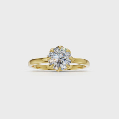 Portuguese Cut Ring Solitaire 18k Yellow Gold 1ct :: RING PORTUGUESE CUT K18 Yellow Gold 1ct 4.mp4