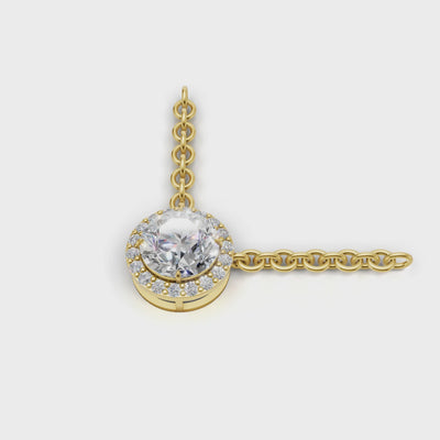 Pendant Round Halo 18k Yellow Gold 1ct :: PENDANT ROUND HALO  18K Yellow Gold 1ct 4.mp4