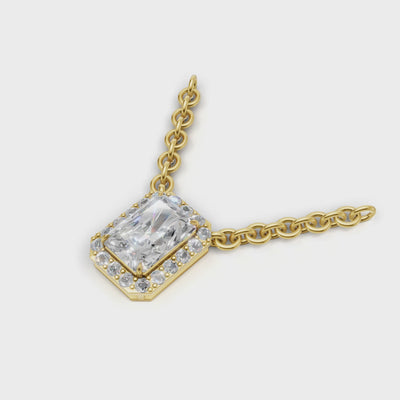 Pendant Radiant Halo 18k Yellow Gold 1ct :: PENDANT RADIANT HALO K18 Yellow Gold 1ct 4.mp4