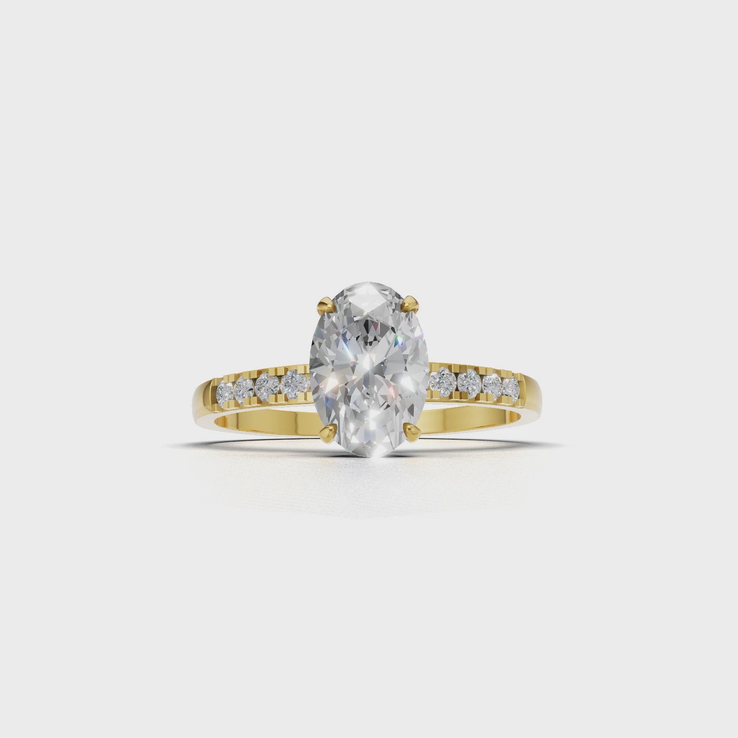 Ring Oval Side Dia 18k Yellow Gold 1ct :: RING OVAL SIDE DIA 18K Yellow Gold 1ct 4.mp4