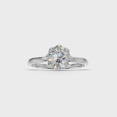 Portuguese Cut Ring Solitaire 18k White Gold 1ct :: RING PORTUGUESE CUT K18 White Gold 1ct 4.mp4