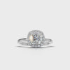 Ring Cushion Halo 18k White Gold 1ct :: RING CUSHION HALO 18K White Gold 1ct 4.mp4
