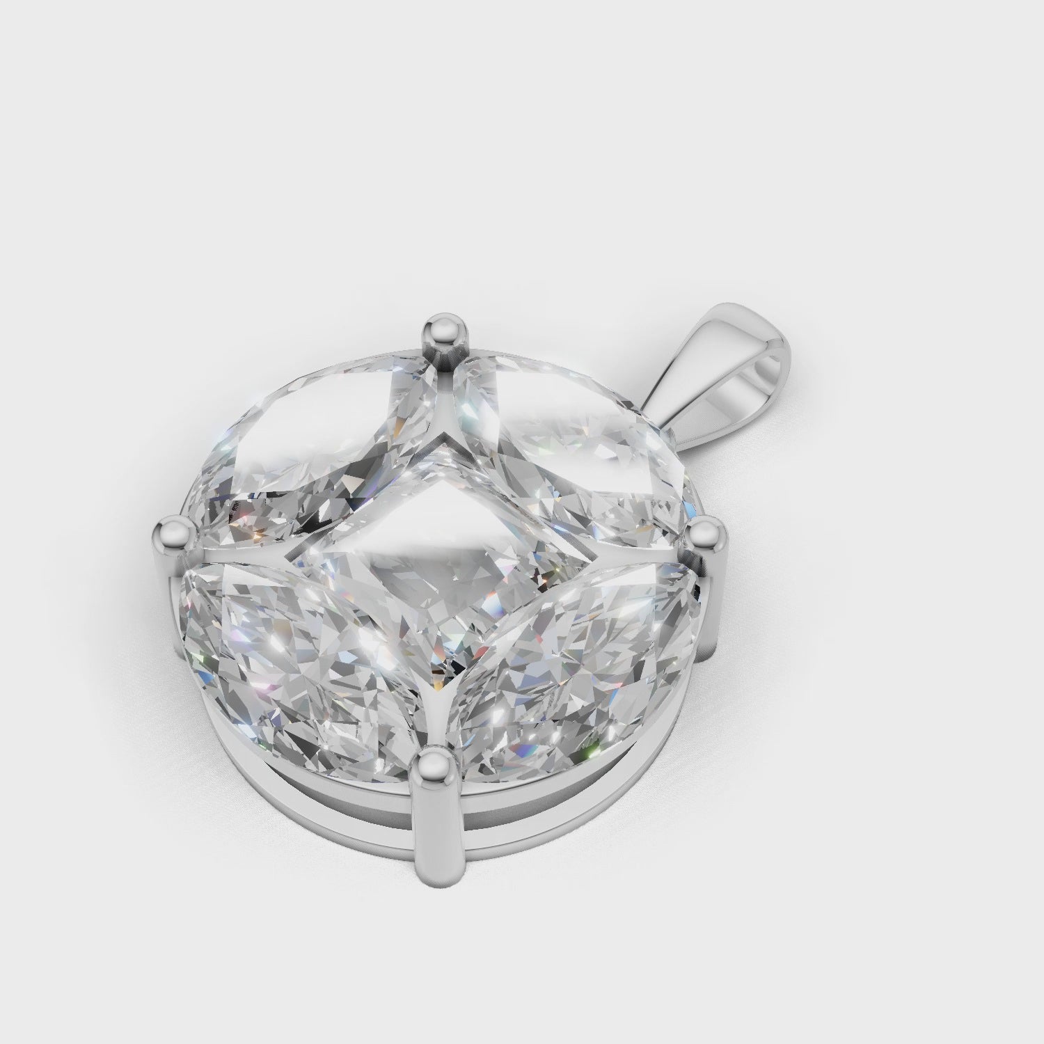 First Gen Pendant Normal 18k White Gold 3ct :: PENDANT FIRST GEN K18 White Gold 3ct 4.mp4