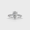 Ring Pear Side Dia 18k White Gold 1ct :: RING PEAR SIDE DIA 18K White Gold 1ct 4.mp4