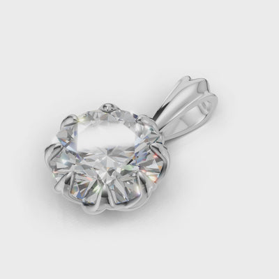 Portuguese Cut Pendant Solitaire 18k White Gold 1ct :: PENDANT PORTUGUESE CUT K18 White Gold 1ct 4.mp4