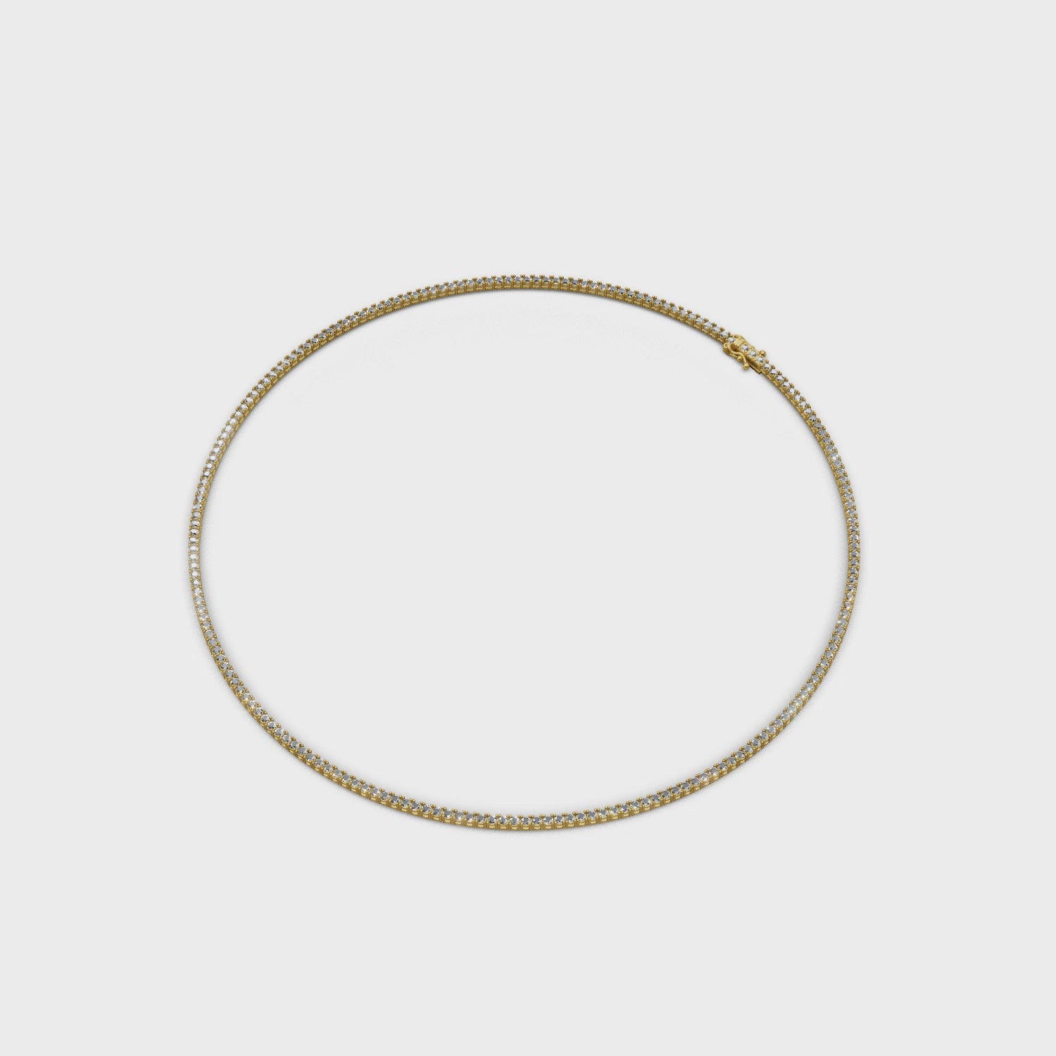Tennis Necklace 45cm Classic K18 Yellow Gold 3ct :: Necklace Tennis Classic K18 Yellow Gold 3ct 4.mp4
