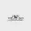 Ring Heart Side Dia 18k White Gold 1ct :: RING HEART SIDE DIA 18K White Gold 1ct 4.mp4
