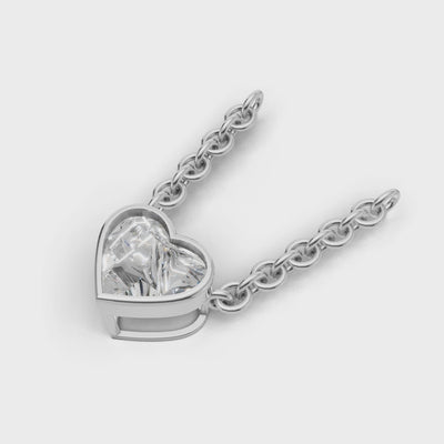 Pendant Heart Bezel 18k White Gold 1ct :: PENDANT HEART BEZEL K18 White Gold 1ct 4.mp4
