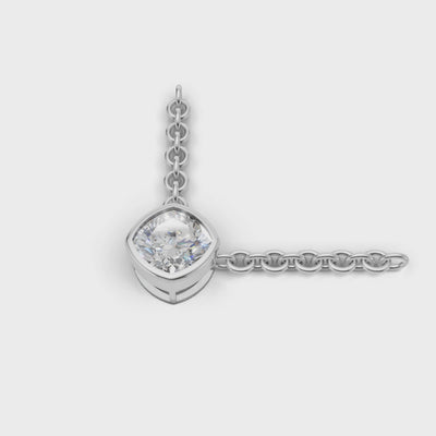 Pendant Cushion Bezel 18k White Gold 1ct :: PENDANT CUSHION BEZEL K18 White Gold 1ct 4.mp4