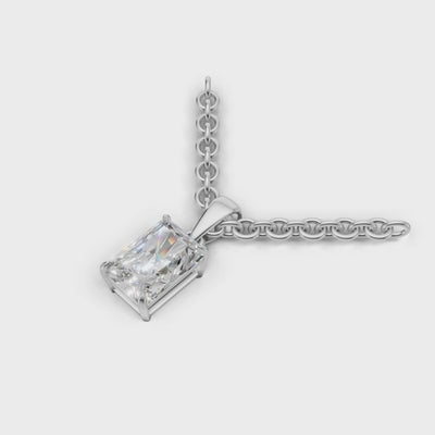 Pendant Radiant Solitaire 18k White Gold 1ct :: PENDANT RADIANT SOLITAIRE K18 White Gold 1ct 4.mp4