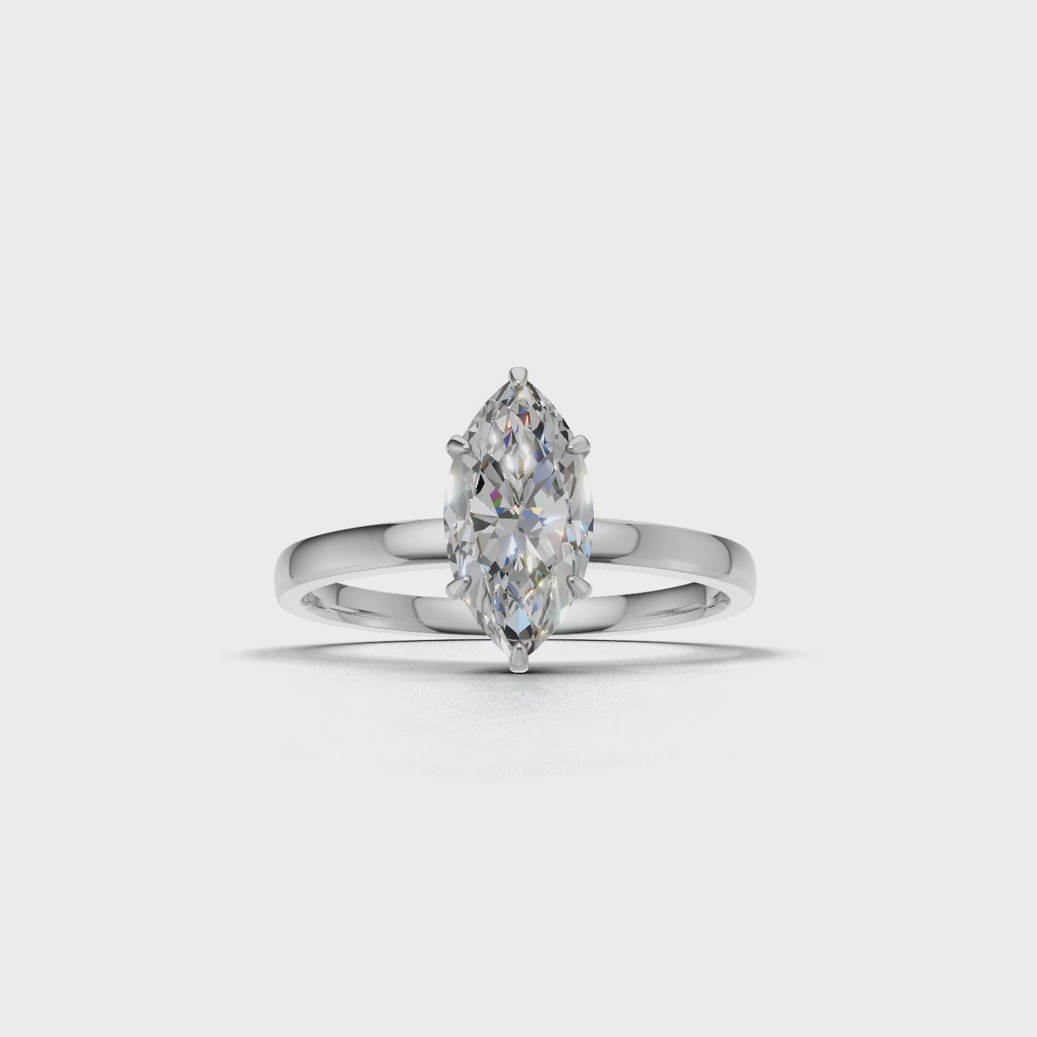 Ring Marquise Solitaire 18k White Gold 1ct :: RING MARQUISE SOLITAIRE 18K White Gold 1ct 4.mp4