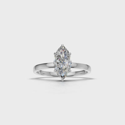 Ring Marquise Solitaire 18k White Gold 1ct :: RING MARQUISE SOLITAIRE 18K White Gold 1ct 4.mp4