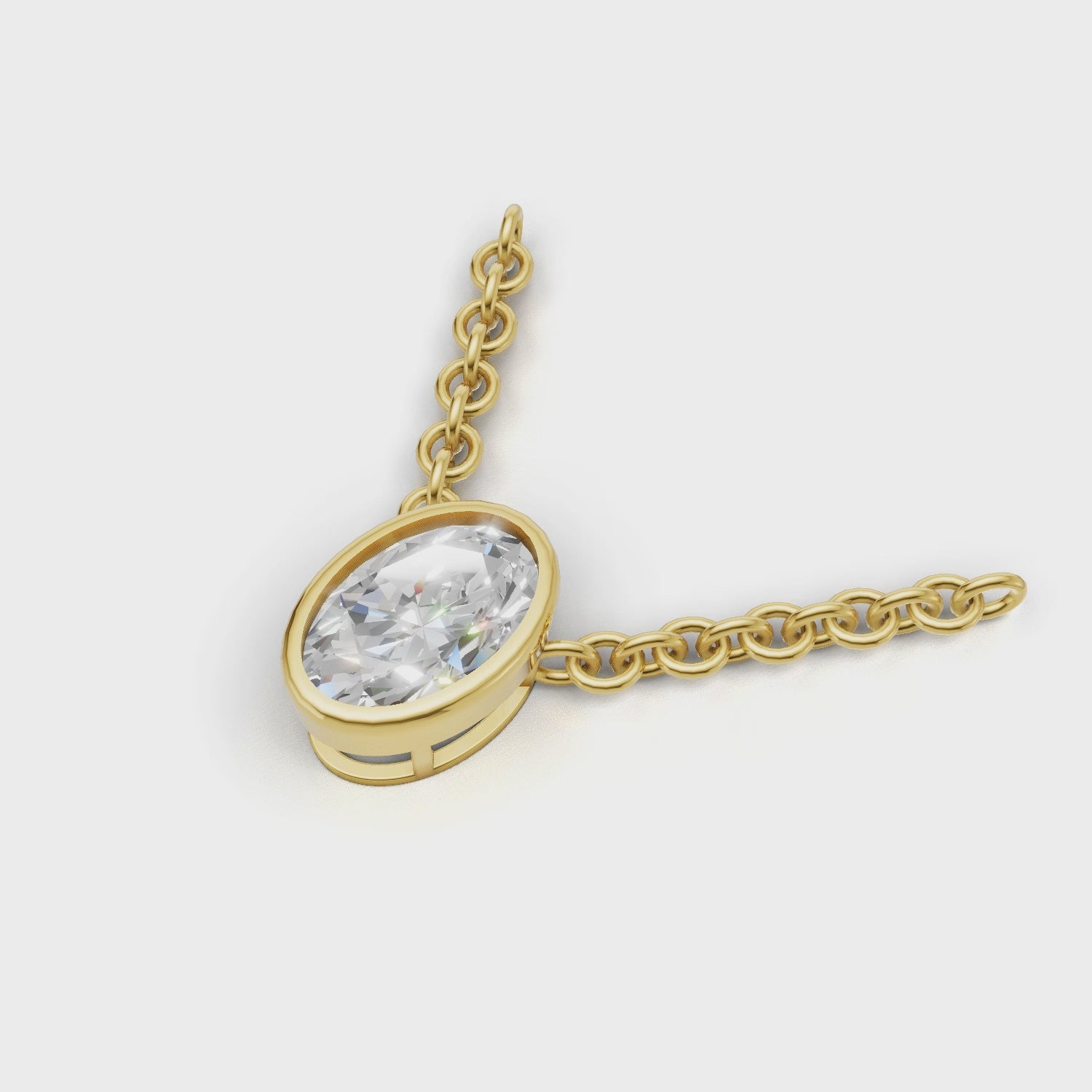 Pendant Oval Bezel 18k Yellow Gold 1ct :: PENDANT OVAL BEZEL K18 Yellow Gold 1ct 4.mp4