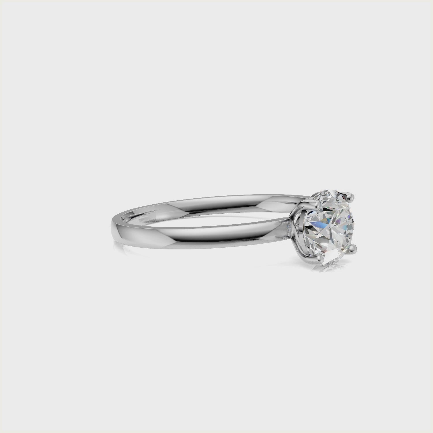 Ring Round Solitaire 18k White Gold 1ct :: RING ROUND SOLITAIRE 18K White Gold 1ct 4.mp4