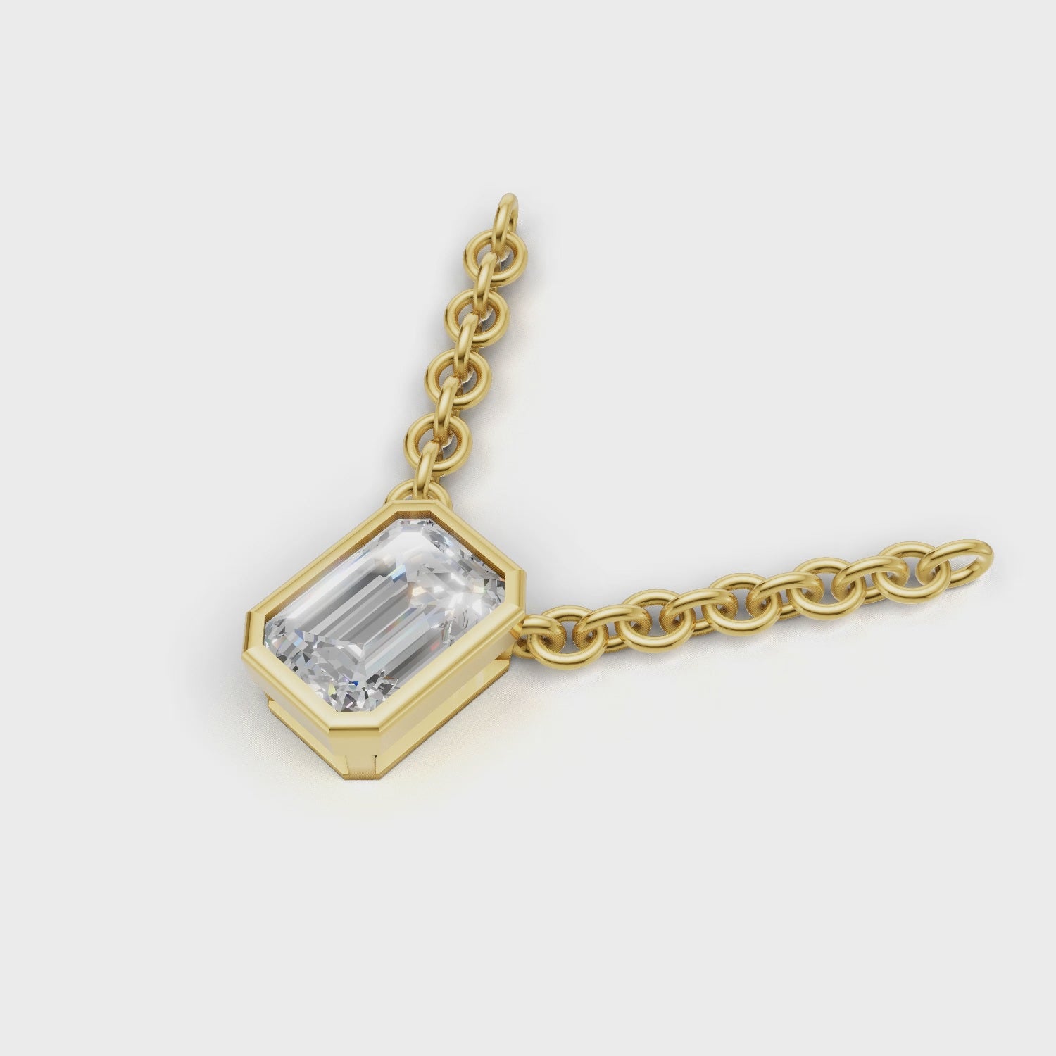 Pendant Emerald Bezel 18k Yellow Gold 1ct :: PENDANT EMERALD BEZEL K18 Yellow Gold 1ct 4.mp4