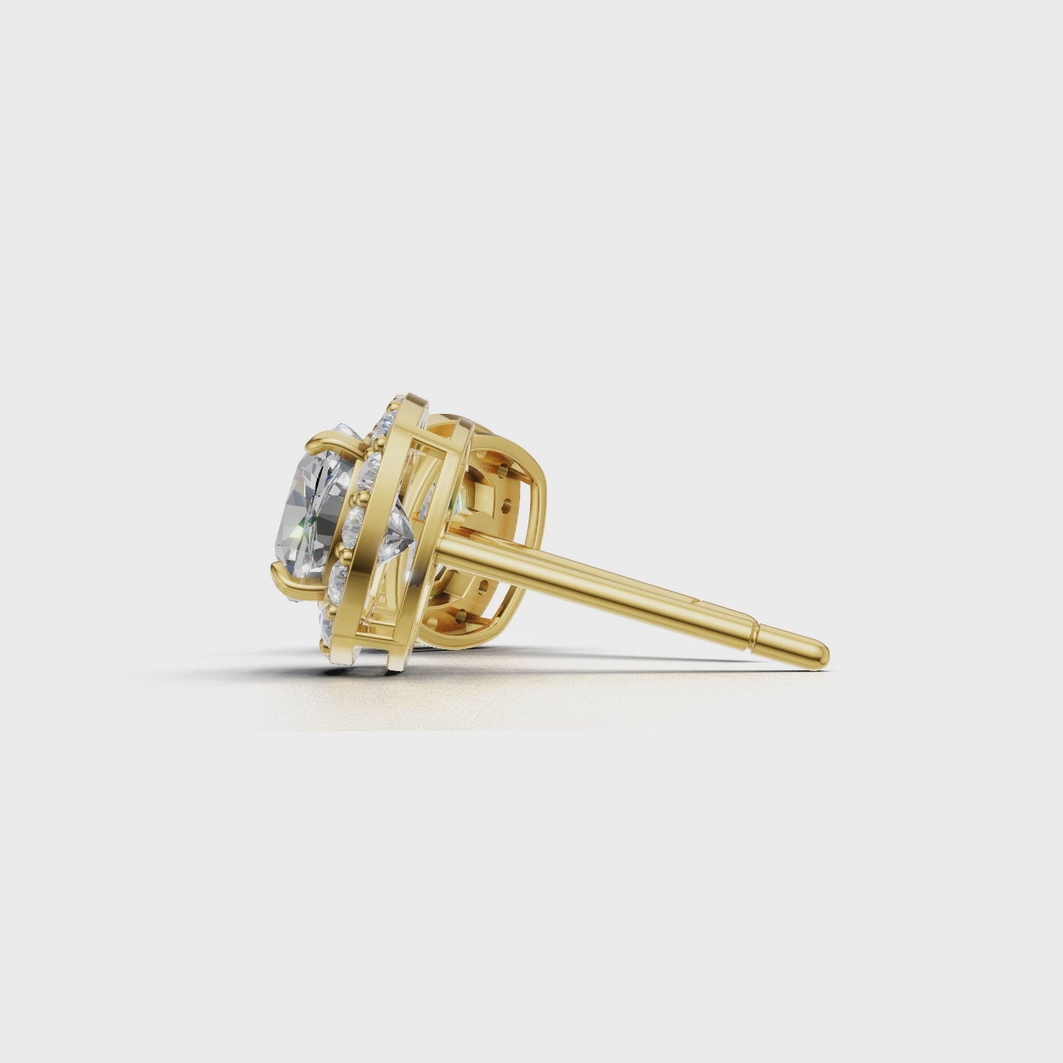 Pierce Cushion Halo 18k Yellow Gold 1ct :: PIERCE CUSHION HALO K18 Yellow Gold 1ct 4.mp4
