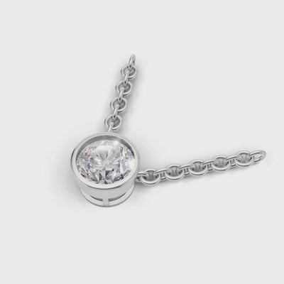 Pendant Round Bezel 18k White Gold 1ct :: PENDANT ROUND BEZEL  18K White Gold 1ct 4.mp4