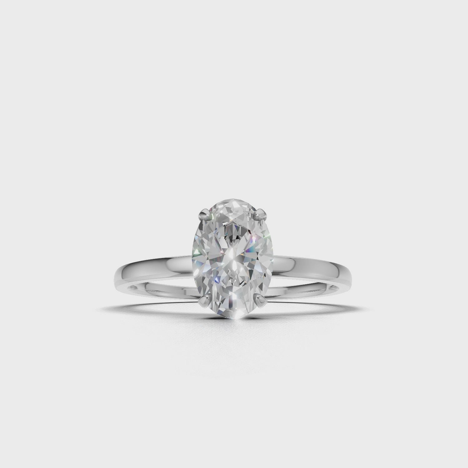 Ring Oval Solitaire 18k White Gold 1ct :: RING OVAL SOLITAIRE 18K White Gold 1ct 4.mp4